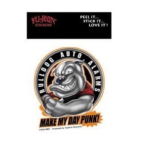 Sticker bulldog auto alarms make my day punk AD614