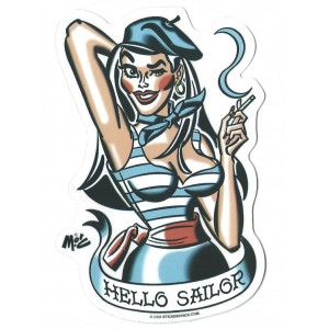 Sticker Pin Up oldschool hello sailor old pinup 23