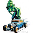 Sticker Pin Up oldschool rod almera old pinup 4