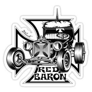 Sticker hot rod nb red baron iron cross d.Vicente 27