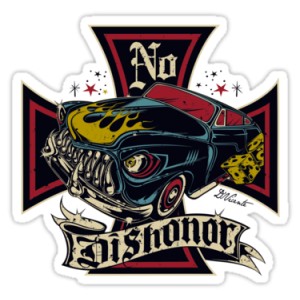 Sticker kustom no dishonor iron cross d.Vicente 36