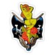 Sticker pinup zombie girl pirate flag roses Zombie 6