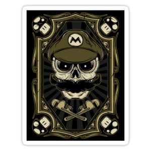 Sticker champis zombies vs super mario skull 7