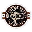 Sticker rockabilly society old school 80s vinyl skull 16