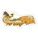 Sticker 70s surf bus surfer van coconut kombi vw 11