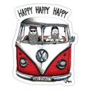 Sticker kombi happy dub dynasty barbers mens on split bus vw 12