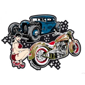 Sticker Bigdaddyjo hot collec pinup rod kustom bike BIG35