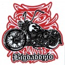 Sticker Bigdaddyjo chopper flaming strip red BIG36